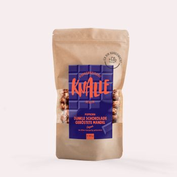 Knalle Popkorn Dunkle Schokolade geröstete Mandel, vegan 100g